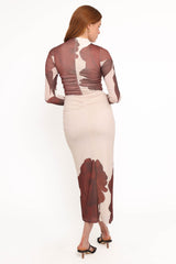 Sukin Midi Dress - Brown Floral