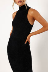 Sunni Turtleneck Midi Dress - Black