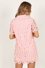 Tallie Button Up Mini Dress - Pink