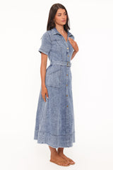 Tamara Maxi Dress - Med Denim