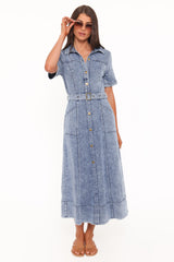 Tamara Maxi Dress - Med Denim
