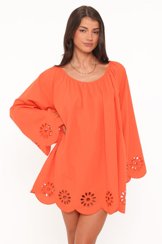 Tampa Long Sleeve Mini Dress - Orange