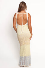 Tanith Maxi Knit Dress - Lime Multi