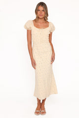 Teigan Midi Dress - Yellow Floral