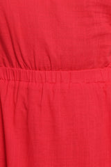 Teresa One Shoulder Midi Dress - Red