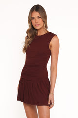 Troyan Mini Dress - Chocolate Brown