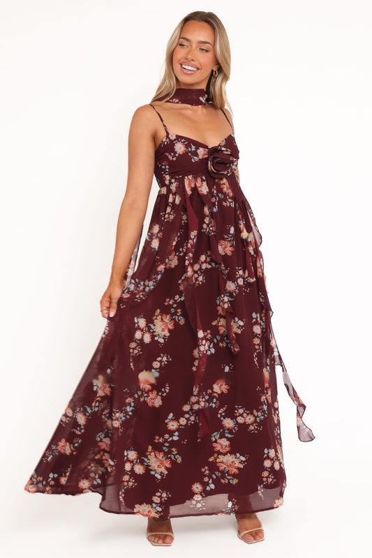 Tully Maxi Dress - Berry Floral