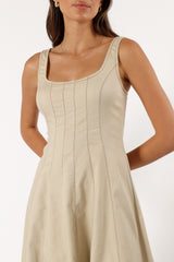 Una Midi Dress - Beige