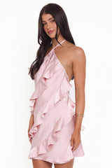 Valery Halterneck Mini Dress - Pink