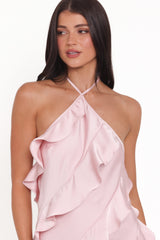 Valery Halterneck Mini Dress - Pink