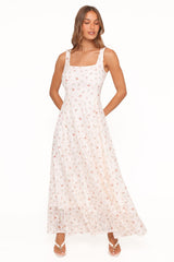 Valley Maxi Dress - White Floral Lace