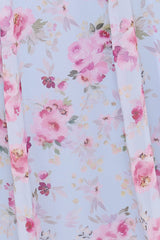 Vegas Strapless Maxi Dress - Blue Floral