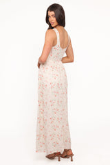Vespa Midi Dress - Peach Floral
