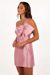 Veve One Shoulder Mini Dress - Poppy Pink
