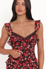 Virginia Maxi Dress - Brown Floral