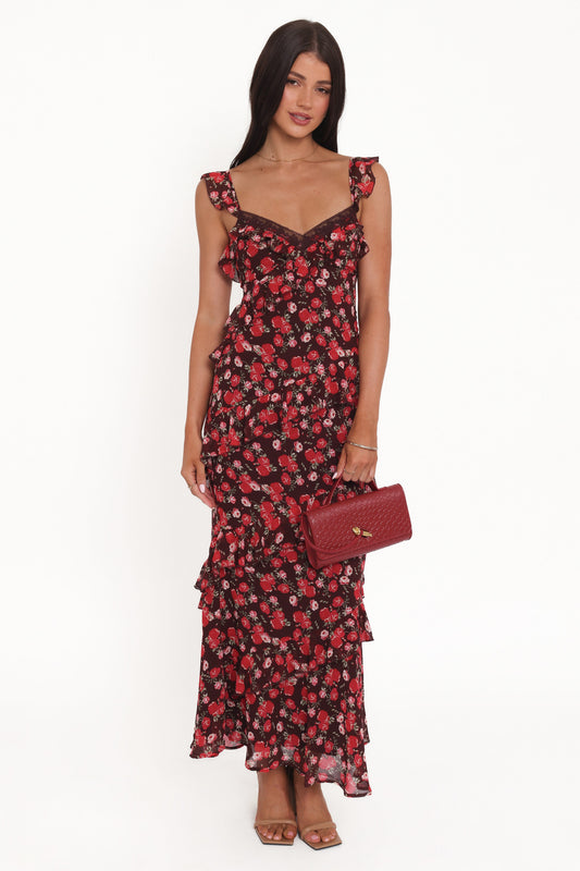 Virginia Maxi Dress - Brown Floral