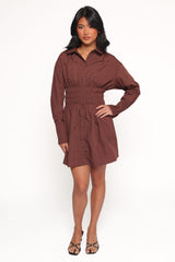 Wallace Mini Dress - Chocolate