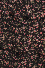 Wendi Ruffle Dress - Black Floral