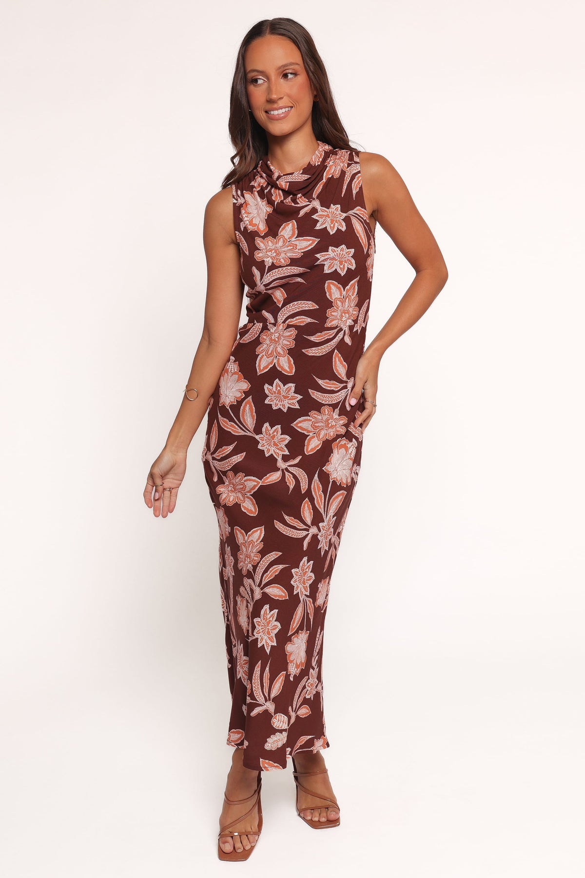 Wheeler Midi Dress - Orange Floral
