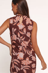 Wheeler Midi Dress - Orange Floral