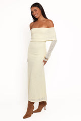Wilma Off Shoulder Dress - Butter Yellow