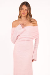 Wilma Off Shoulder Dress - Pink