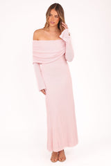 Wilma Off Shoulder Dress - Pink