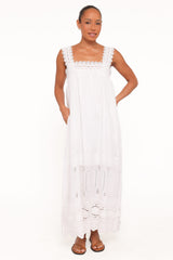 Winora Midi Dress - White Broderie