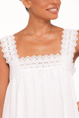 Winora Midi Dress - White Broderie
