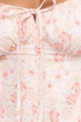 Wisteria Midi Dress - Peach Ditsy Floral