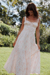 Wisteria Midi Dress - Peach Ditsy Floral
