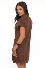 Wright Knit Mini Dress - Chocolate Brown