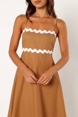 Yana Maxi Dress - Tan White