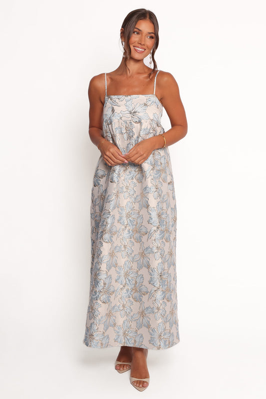 Yasmine Maxi Dress - Baby Blue Floral