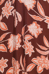 Yolande Midi Dress - Orange Floral
