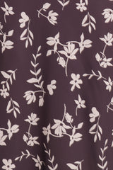 Zafira Midi Dress - Brown Cream Floral