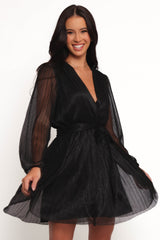 Zhara Long Sleeve Mini Dress - Black