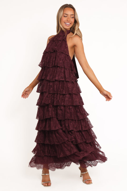 Zoella Maxi Dress - Cherry Lace