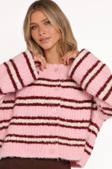 Albertine Cardigan - Pink Stripe