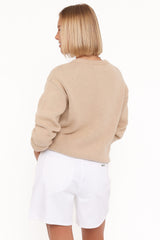 Amber Dachshund Sweater - Beige