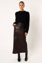 Arlette Textured Knit Sweater - Black