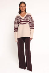 Astrid Sweater - Beige Cherry