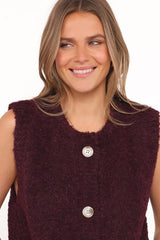 Avery Knit Vest - Wine