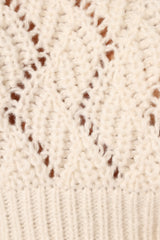 Birdie Tie Side Knit Sweater - Cream