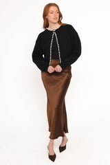 Bloom Pearl Knit Cardigan - Black