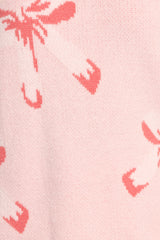 Carrington Bow Print Knit Sweater - Pink