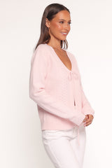 Cherri Single Tie Cardigan - Pink