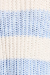 Courtney Thick Stripe Knit Sweater - Blue Cream