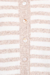 Dean Striped Cardigan - White/Beige