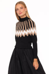 Donner Fairisle Mockneck Sweater - Black